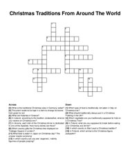 Christmas Traditions From Around The World crossword puzzle