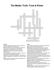 The Media: Truth, Trust & Power crossword puzzle