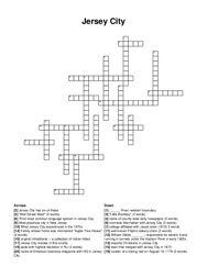 Jersey City crossword puzzle