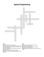 Optical Engineering crossword puzzle