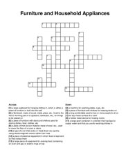 Furniture and Household Appliances crossword puzzle