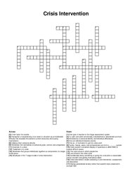 Crisis Intervention crossword puzzle