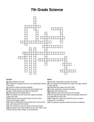 7th Grade Science crossword puzzle