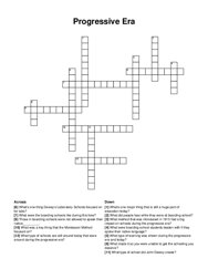 Progressive Era crossword puzzle