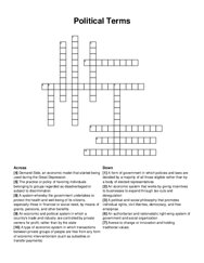 Political Terms crossword puzzle