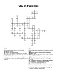 Clay and Ceramics crossword puzzle