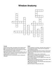 Window Anatomy crossword puzzle
