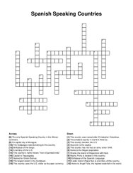 Spanish Speaking Countries crossword puzzle