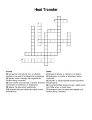 Heat Transfer crossword puzzle