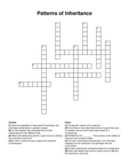 Patterns of Inheritance crossword puzzle