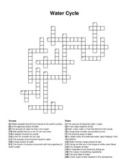 Water Cycle crossword puzzle