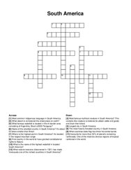 South America crossword puzzle
