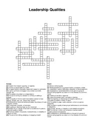 Leadership Qualities crossword puzzle