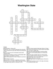 Washington State crossword puzzle
