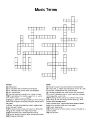 Music Terms crossword puzzle