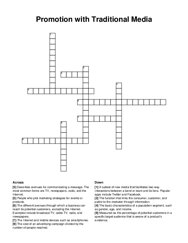 Promotion with Traditional Media crossword puzzle