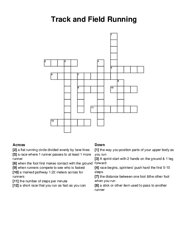 Track and Field Running crossword puzzle