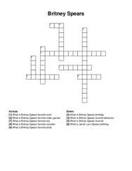 Britney Spears crossword puzzle