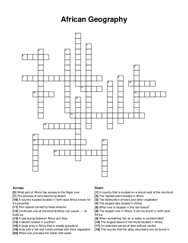 African Geography crossword puzzle