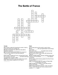 The Battle of France crossword puzzle
