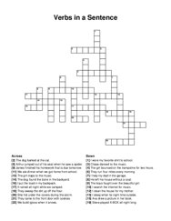 Verbs in a Sentence crossword puzzle