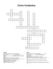 Civics Vocabulary crossword puzzle