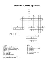 New Hampshire Symbols crossword puzzle