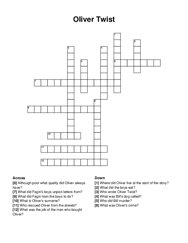 Oliver Twist crossword puzzle