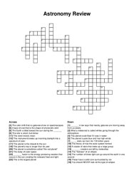 Astronomy Review crossword puzzle