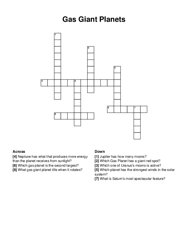 Gas Giant Planets crossword puzzle