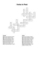 Verbs in Past crossword puzzle