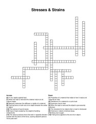 Stresses & Strains crossword puzzle