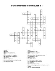 Fundamentals of computer & IT crossword puzzle