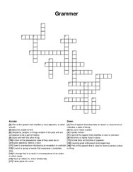 Grammer crossword puzzle