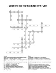 Scientific Words that Ends with City crossword puzzle