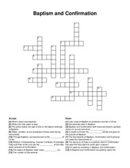 Baptism and Confirmation crossword puzzle