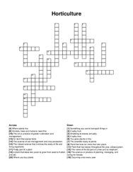 Horticulture crossword puzzle