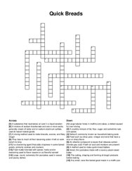 Quick Breads crossword puzzle