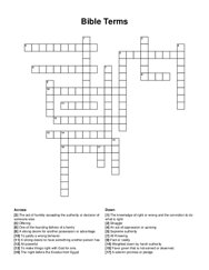 Bible Terms crossword puzzle