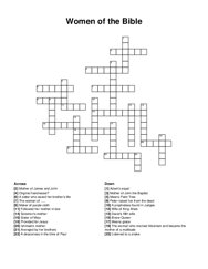 Women of the Bible crossword puzzle