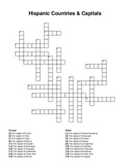 Hispanic Countries & Capitals crossword puzzle