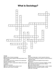 What is Sociology? crossword puzzle