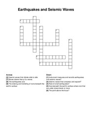 Earthquakes and Seismic Waves crossword puzzle