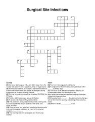 Surgical Site Infections crossword puzzle