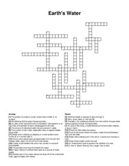 Earths Water crossword puzzle