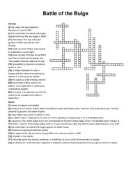 Battle of the Bulge crossword puzzle