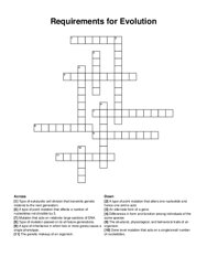 Requirements for Evolution crossword puzzle