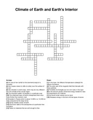 Climate of Earth and Earths Interior crossword puzzle