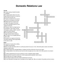 Domestic Relations Law crossword puzzle