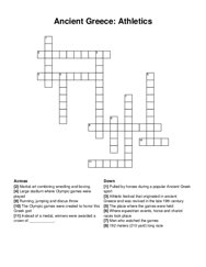 Ancient Greece: Athletics crossword puzzle